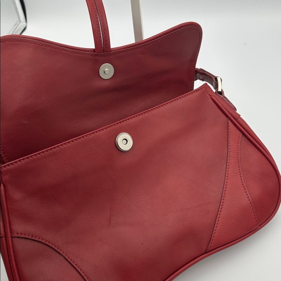 M.London Red Leather Shoulder Bag - Picture 4 of 9